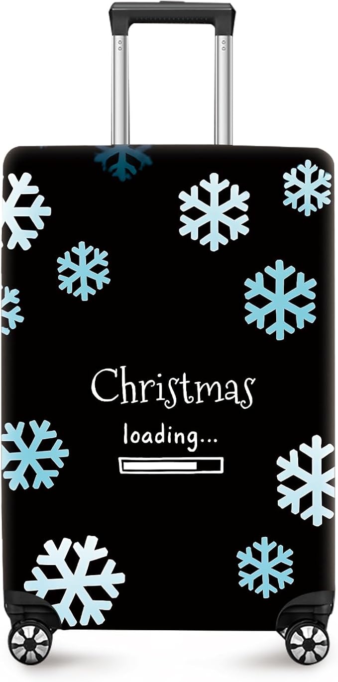ANNA QUEEN Christmas Loading Luggage Cover, Funny Snowflake Design Suitcase by ANNAQUEEN