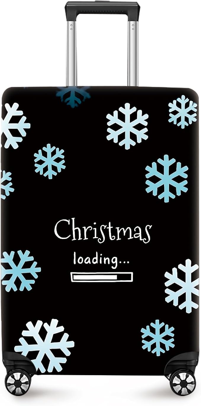 ANNA QUEEN Christmas Loading Luggage Cover, Funny Snowflake Design Suitcase by ANNAQUEEN