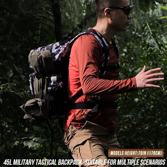45L Tactical Backpack for Men Women, Military Assault Pack - Image 8