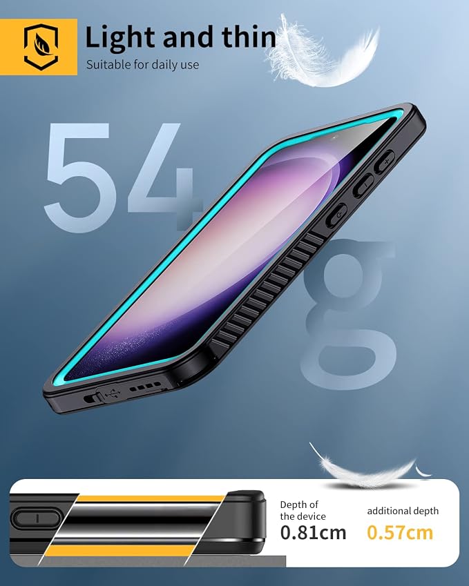 Lanhiem for Samsung Galaxy S23 Case, IP68 Waterproof Dustproof, Built-in Screen - Image 5