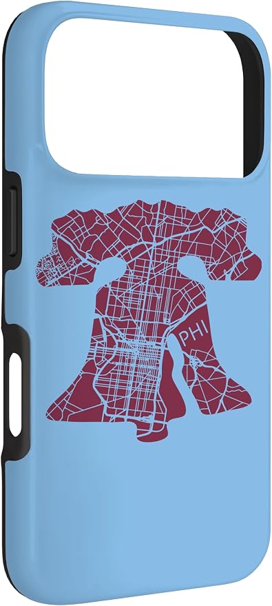 Philadelphia Street Map Liberty Bell Vintage Maroon Philly Case - Image 3