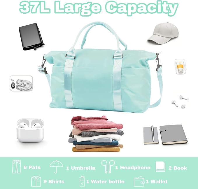 Weekender Duffel Bags for Women， Travel Totes Bag for Airplane Essentials - Image 3