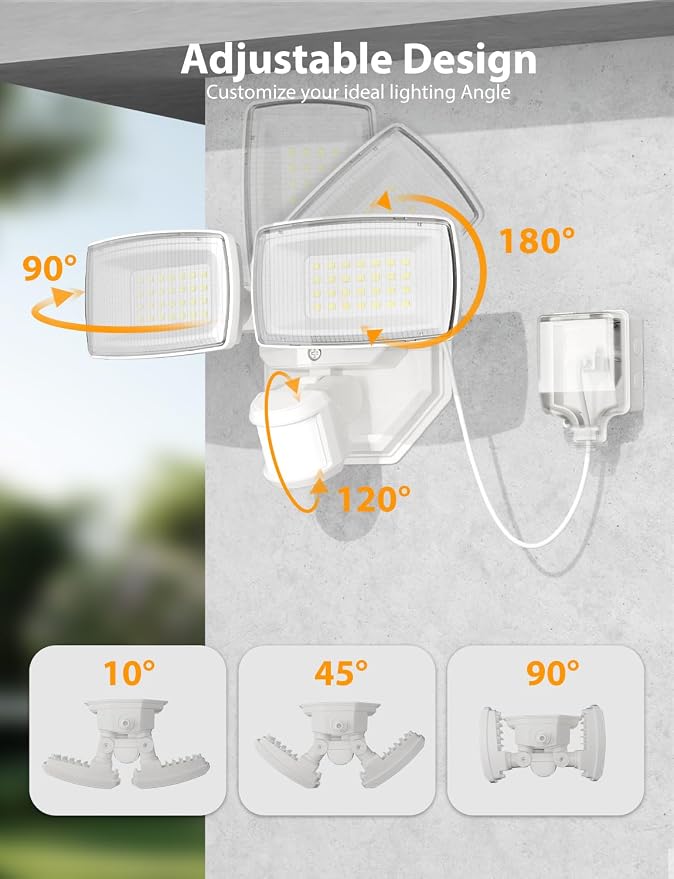 Onforu 32W Plug in Motion Sensor Lights Outdoor, 3200LM Motion Flood Light Dusk - Image 6