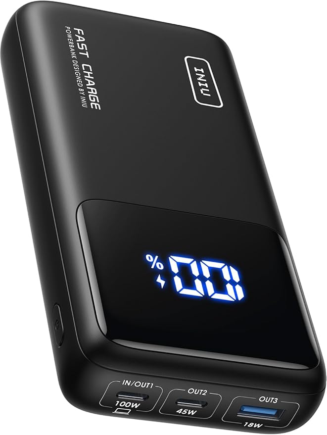 INIU Power Bank, 25000mAh 100W USB C Laptop Portable Charger, PD QC Fast by INIU