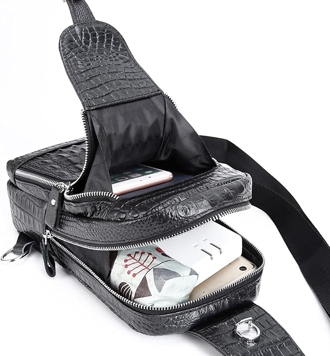 Hebetag Leather Sling Bag Crossbody Backpack - Image 6