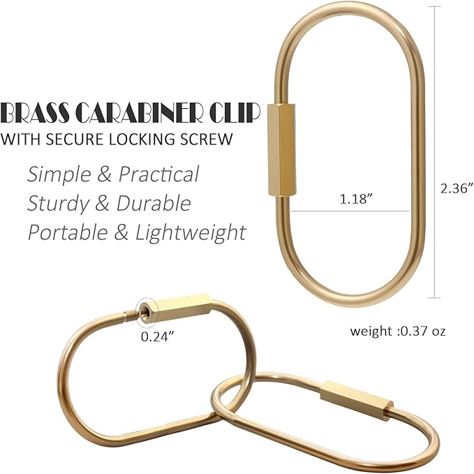 CMVFYL 10 Pcs Gold Brass Key Rings, Small Locking Carabiner Clip Keychain - Image 4