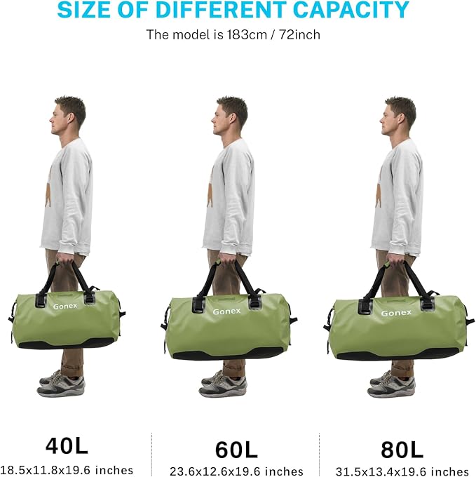 Gonex 40L 60L 80L Extra Large Waterproof Duffle Travel Dry Duffel Bag Heavy - Image 5