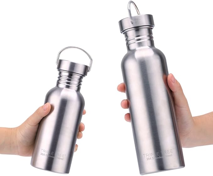 TRIPLE TREE 17 OZ Uninsulated Single Walled Stainless Steel Sports Water Bottle - Image 2