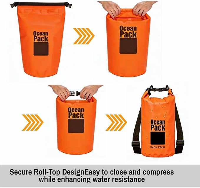Waterproof Dry Bag Backpack Set of 3 – PVC Roll Top Waterproof Bags - Image 5