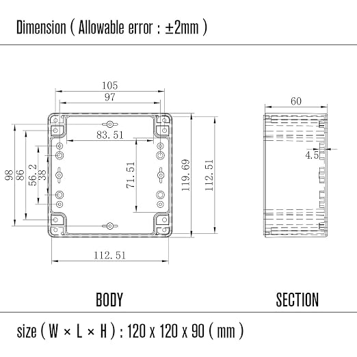 LeMotech Project Box ABS Plastic IP65 Waterproof Dustproof Electrical Junction - Image 8