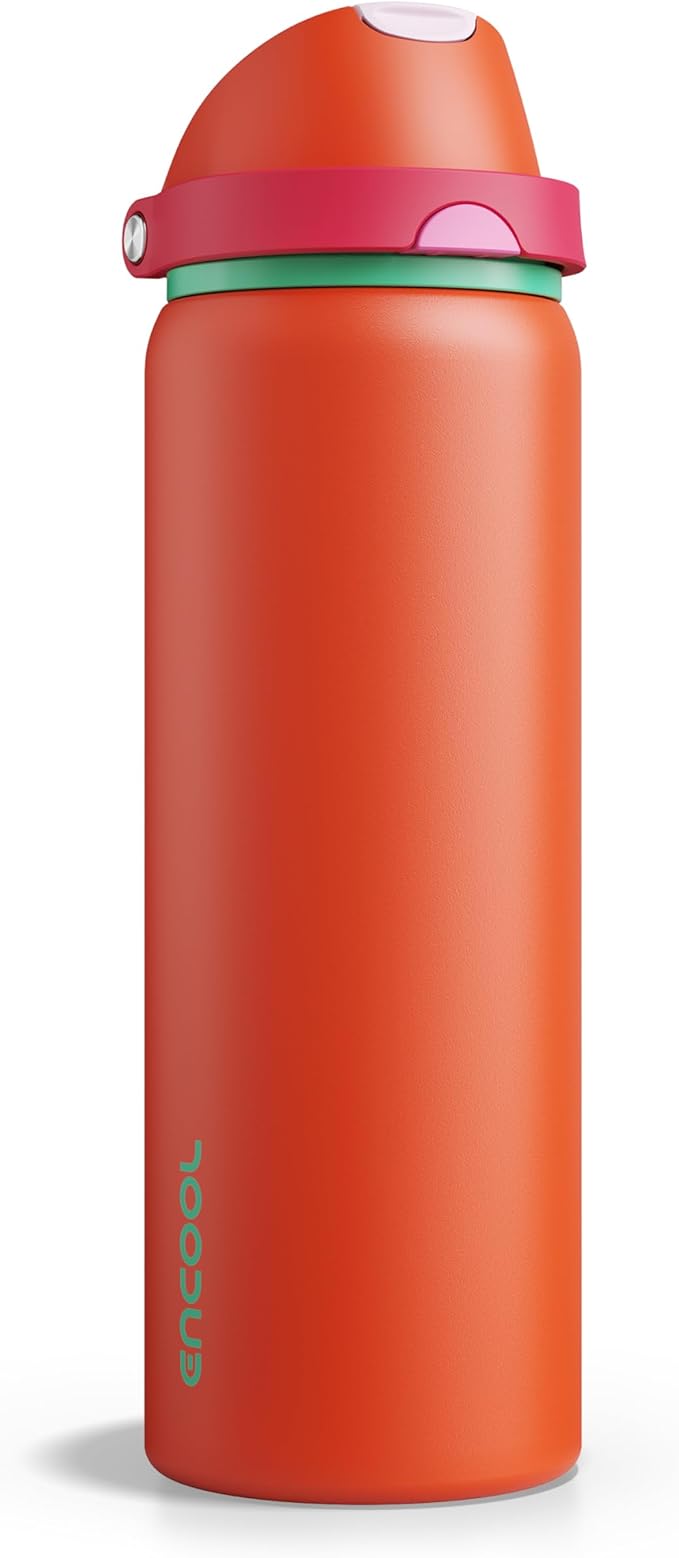 Insulated Water Bottle with Straw by ENCOOL