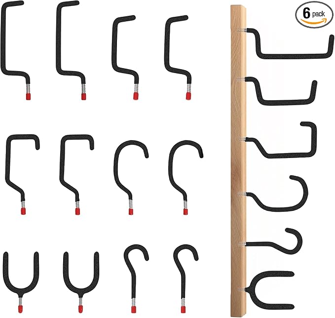 Garage Hooks Heavy Duty, Wall Mounted Steel Tool Hangers by LianRippleLian
