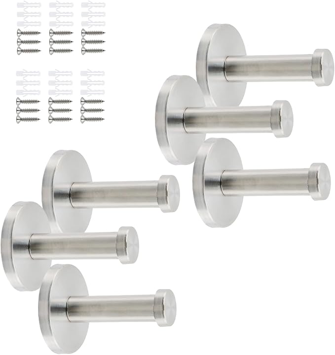 Wall Hooks Heavy Duty Coat Hooks Stainless Steel Clothes Hanger by Home