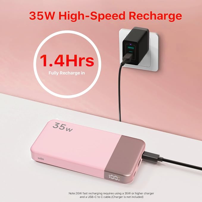NOBIS Portable Charger, 10000mAh Power Bank Fast Charging, Battery Pack - Image 3