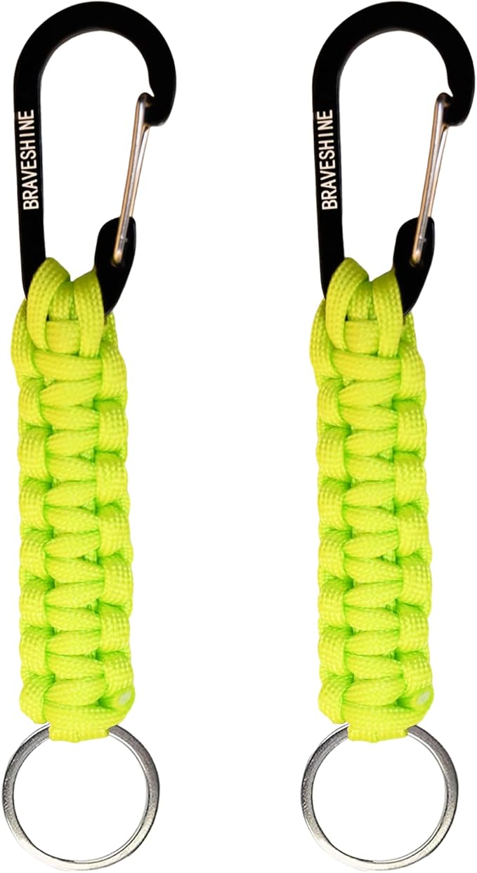 BRAVESHINE Paracord Keychain Carabiner Clip, D Ring Lanyard Hanger Stroller Hook by BRAVESHINE