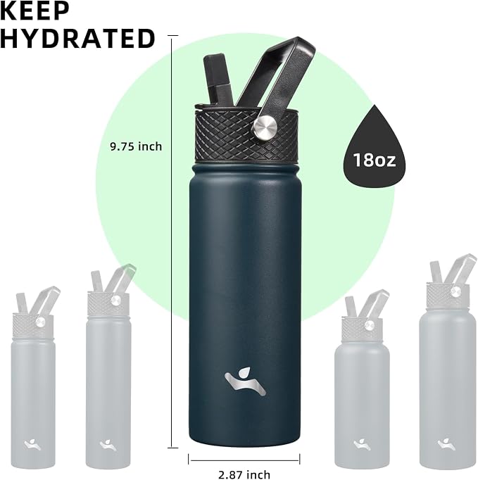 Konokyo 18 oz Insulated Water Bottle Stainless Steel Sport Bottles - Image 5