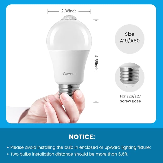 Motion Sensor Light Bulbs Dusk to Dawn 13W 100W Equivalent 1100lm Movement - Image 5