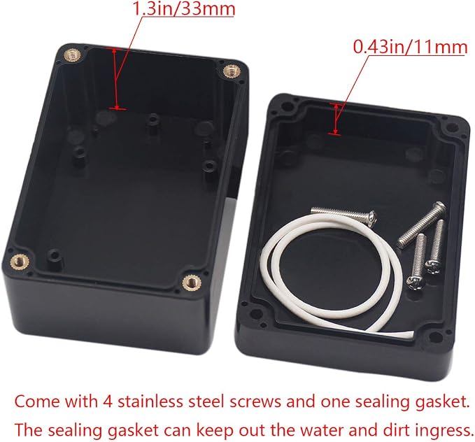 2pcs Project Box ABS Black Electrical Boxes IP65 Outdoor Waterproof Box - Image 5