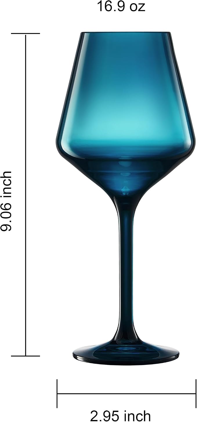 European Style Plastic Crystal Unbreakable Stemmed Wine Glasses | Set of 12 | - Image 4