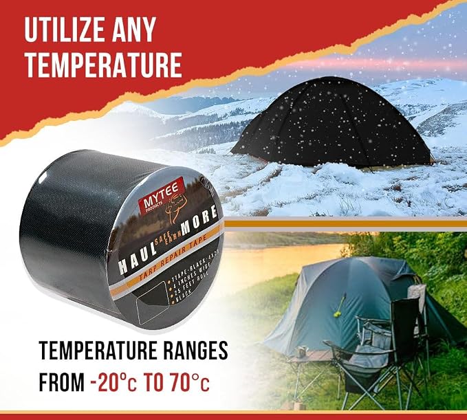 Mytee Products 8.8 oz Waterproof Black Vinyl Tarp Repair Tape 4 Inch x 25 FT - Image 4