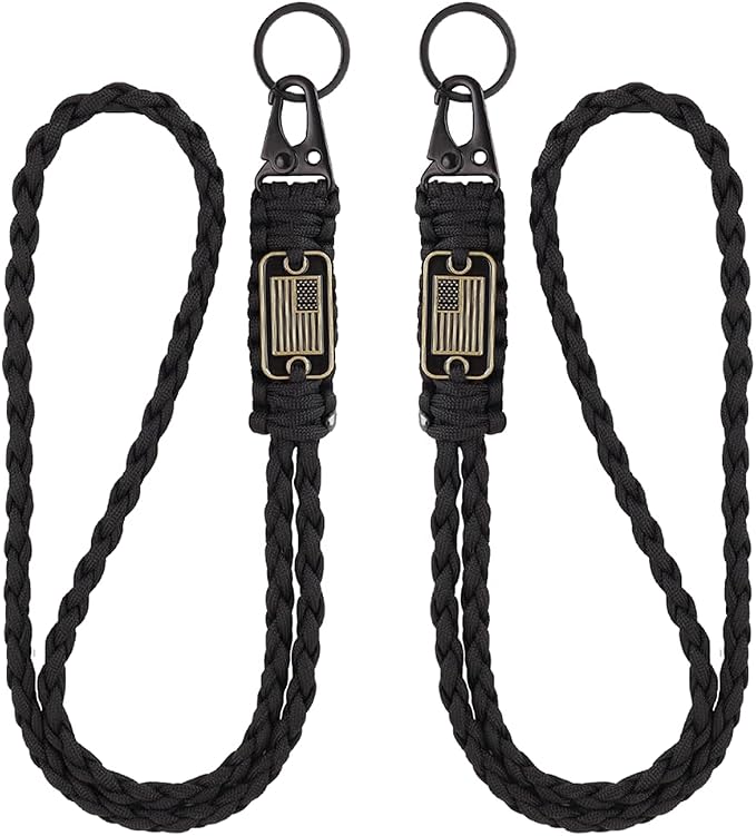2pcs Heavy Duty Braided Paracord Lanyard Keychains by VNVETYTO