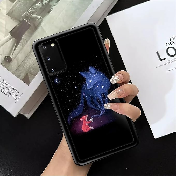 for Samsung Galaxy S20 Case, Galaxy Fox Wolf Pattern Graphic Design Girl Boy - Image 7