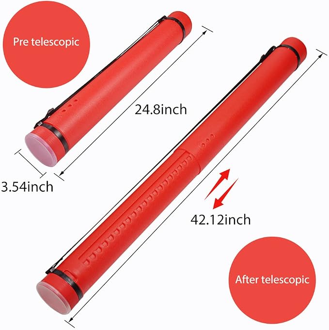 DEWEL Document Tube, Plastic Expanding Poster/Art/Document Storage Tube 24.5 to - Image 3