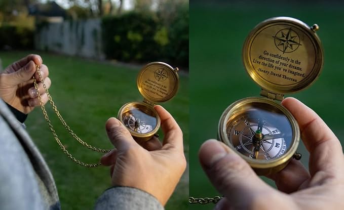Handmade Antique Vintage Brass Compass | Exquisite Nautical Compass | Home - Image 6