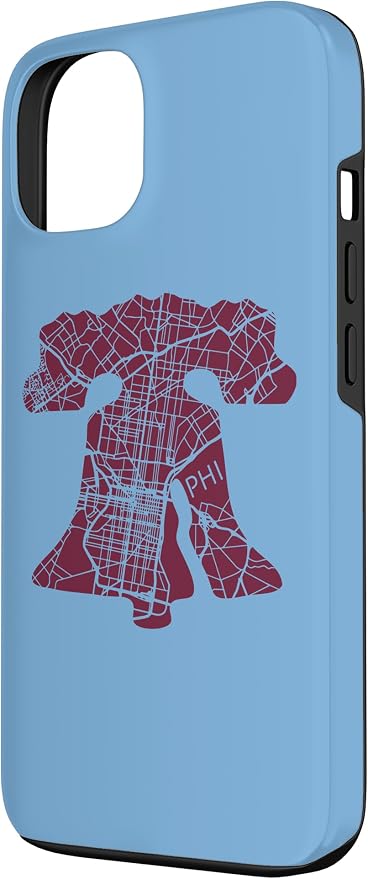 Philadelphia Street Map Liberty Bell Vintage Maroon Philly Case - Image 2