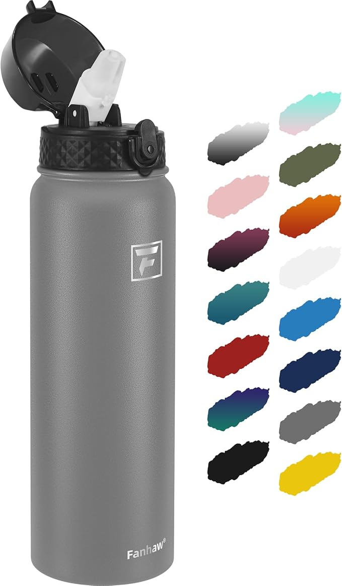 Fanhaw 32 oz Insulated Stainless Steel Water Bottle by FANHAW