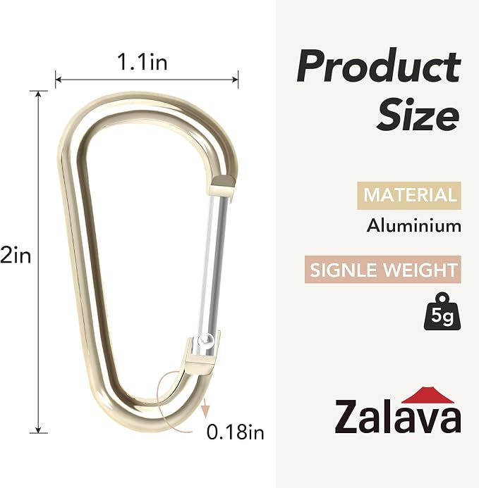24pc Aluminum Carabiner Clip D Ring, Keychain Spring Hook, Small Carabiners Set - Image 2