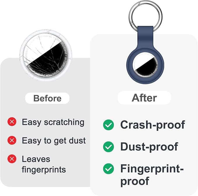 Linsaner Case for AirTag 2nd Gen & 1st Gen, Silicone Holder Keychain Key Ring - Image 5