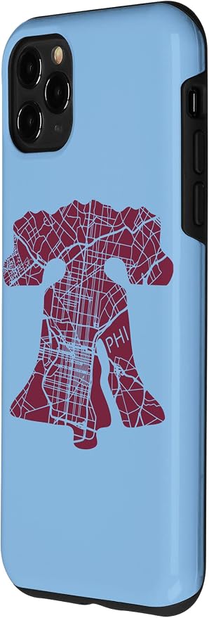 Philadelphia Street Map Liberty Bell Vintage Maroon Philly Case - Image 2
