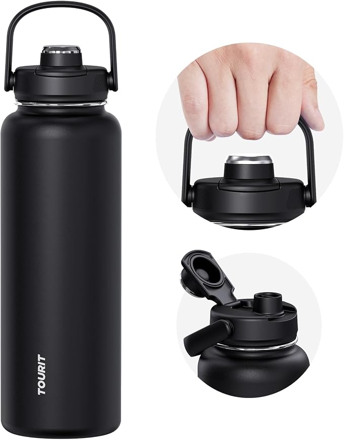 TOURIT 24 oz Insulated Water Bottle, Stainless Steel Sports Water Bottles by TOURIT