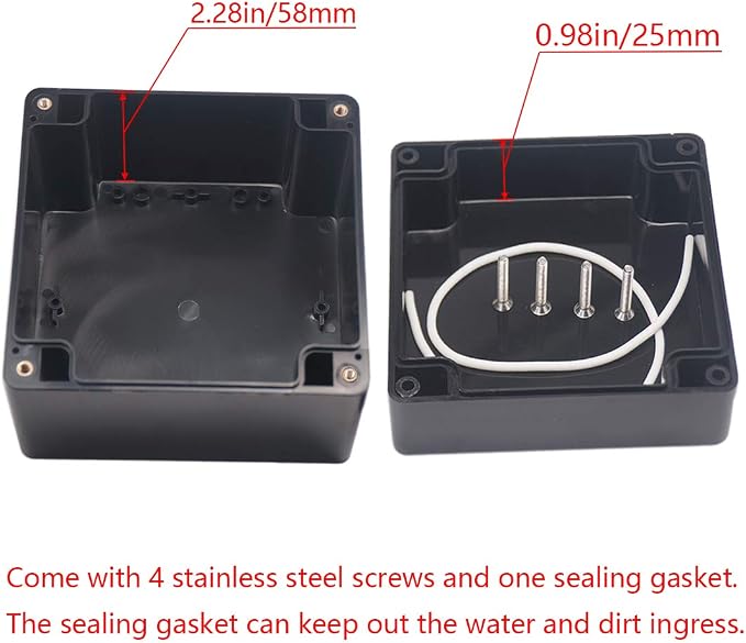 Project Box IP65 Waterproof Junction Box ABS Plastic Black Electrical Boxes DIY - Image 4