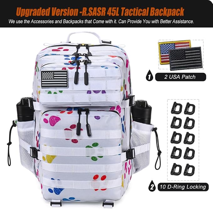 45L Tactical Backpack for Men Women, Military Assault Pack - Image 2