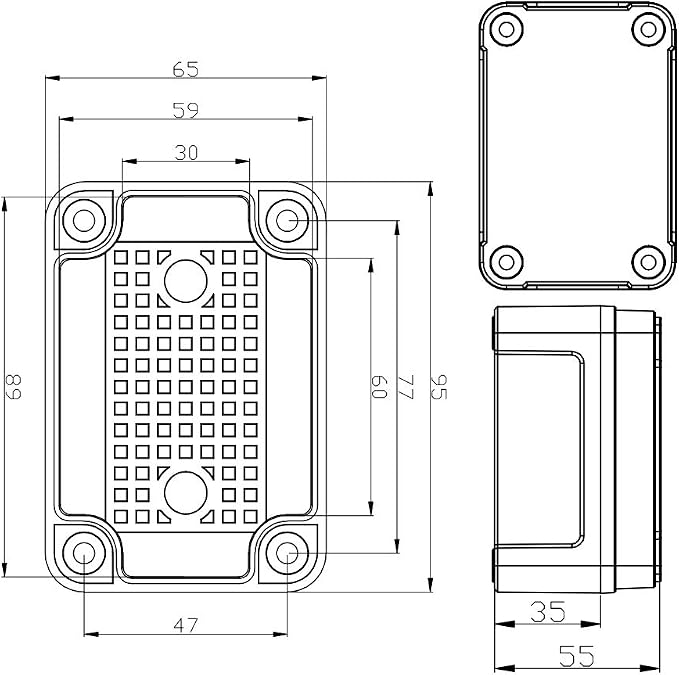 MAKERELE Outside Electrical Box Waterproof Grey 3.74”2.56”2.17” IP67 Small - Image 2