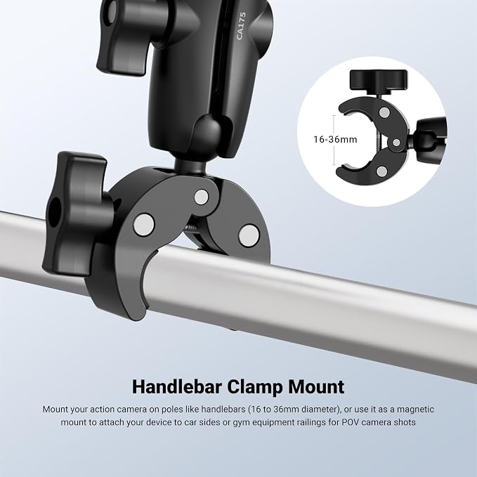 NEEWER Motorcycle Bicycle Handlebar Clamp Holder Magnetic Car Mount Accessories - Image 4