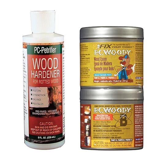 PC-Products Wood Repair Epoxy Paste and Wood Hardener Kit, PC-Woody 6 oz and by ProtectiveCoatingCo