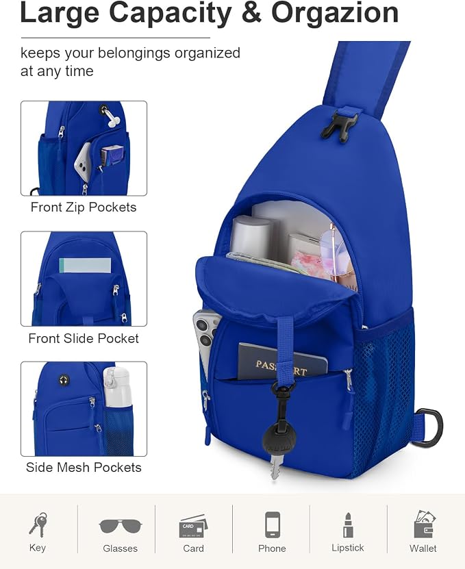 Pritent Crossbody Bags for Women Man, Waterproof Sling Bag Backpack Trendy - Image 3