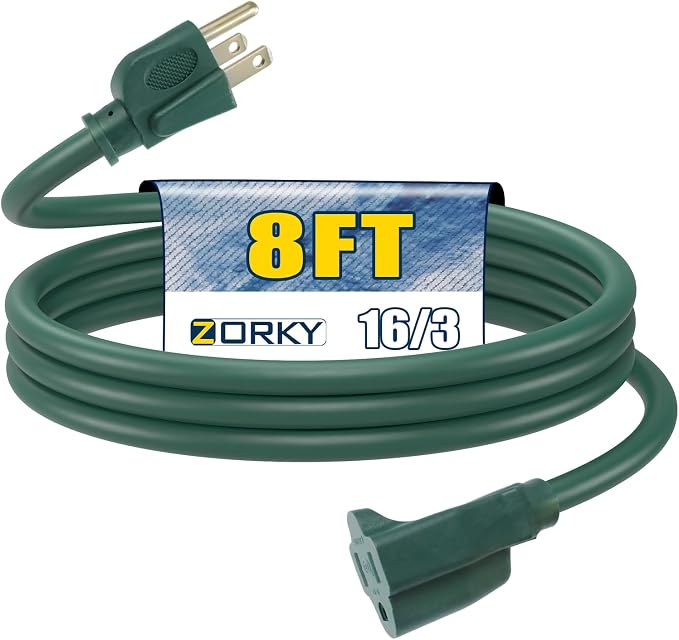 8ft Outdoor Extension Cord for Christmas Decorations by Zorky