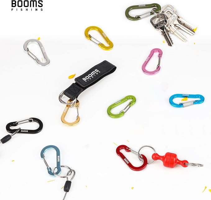 Booms Fishing CC1 Multi-Use Carabiner Clip, 6 Pack Small Caribeener Clips - Image 2