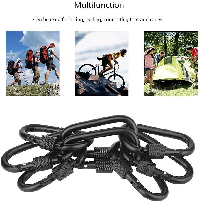 Locking Carabiner Clip, Vonpri 3 Inch D Ring Clips Spring Snap Key Chain Hook - Image 2