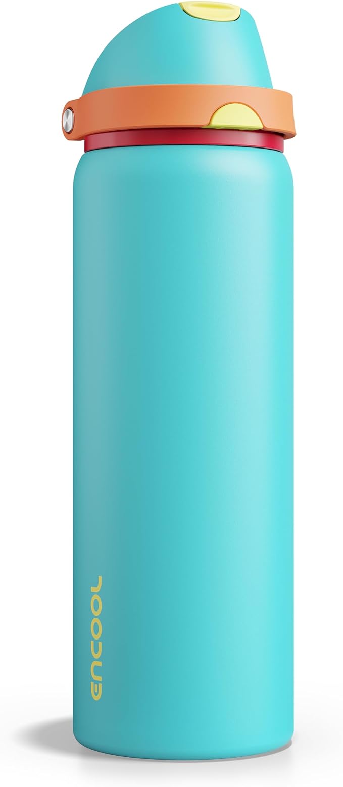 Insulated Water Bottle with Straw by ENCOOL