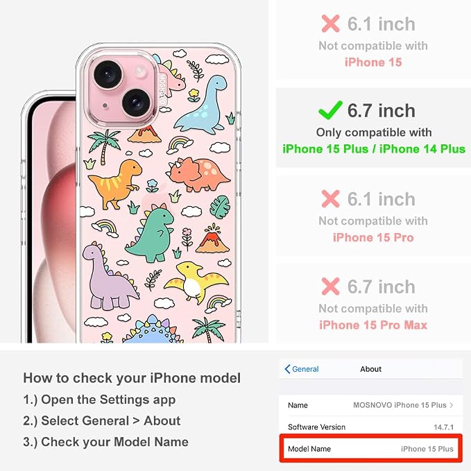MOSNOVO Case for iPhone 15 Plus/iPhone 14 Plus - Image 2