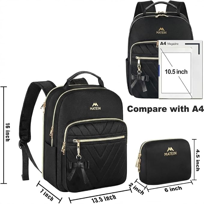 MATEIN Backpack Purse for Women, 15.6 inch Cute Stylish Waterproof Backpack - Image 2