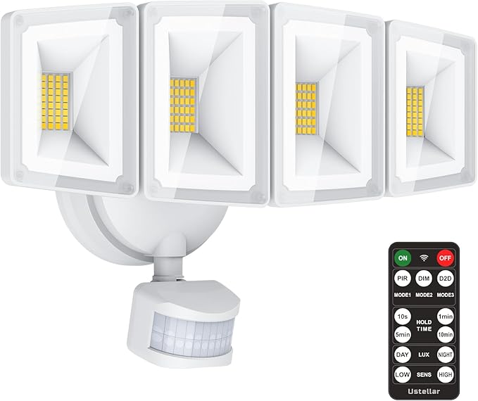 USTELLAR 100W 10000LM LED Security Lights Motion Sensor Outdoor, Remote Control by Ustellar
