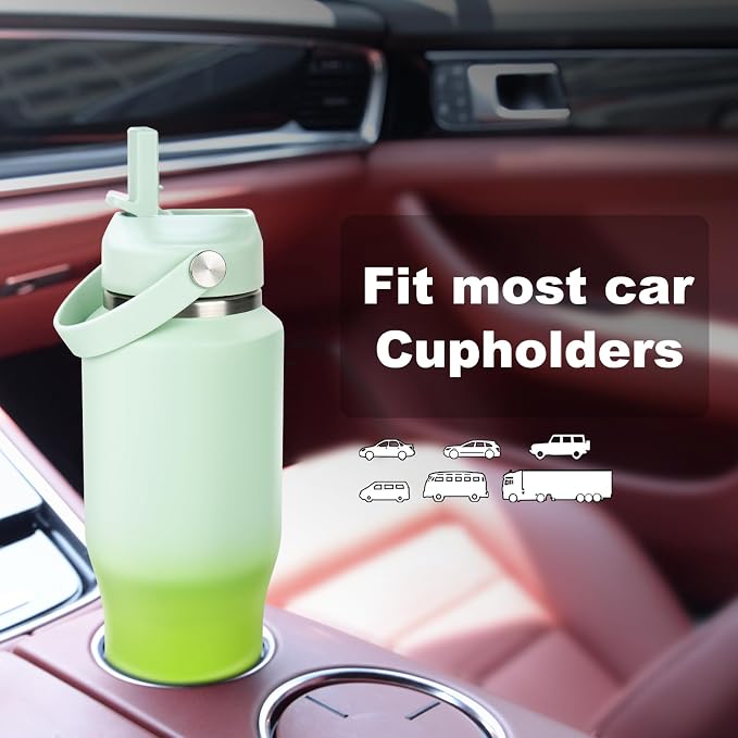 ABOTOCUP 32oz Insulated Water Bottle, Fit in Any Car Cup Holder, Water Bottle - Image 3