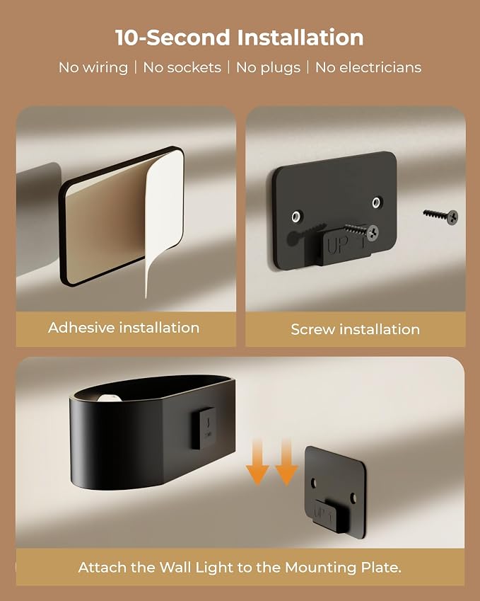 Motion Sensor Wall Light, 5000mAh Rechargeable Battery Operated Motion Sensor - Image 7