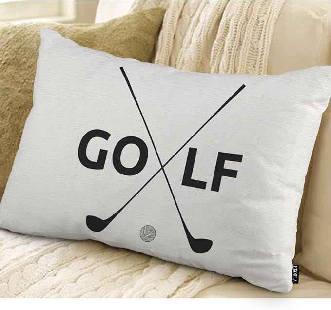 EKOBLA Farmhouse Oblong Rectangle Throw Pillow Covers Golf Symbol Funny Sport - Image 2